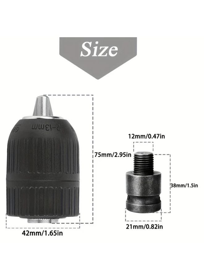 4 Pcs Self Locking Keyless Drill Chuck Set with Hex Sockets and Drill Bits - Image 3